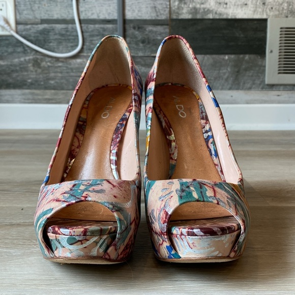 Aldo floral platform heels size 40 - Picture 3 of 7